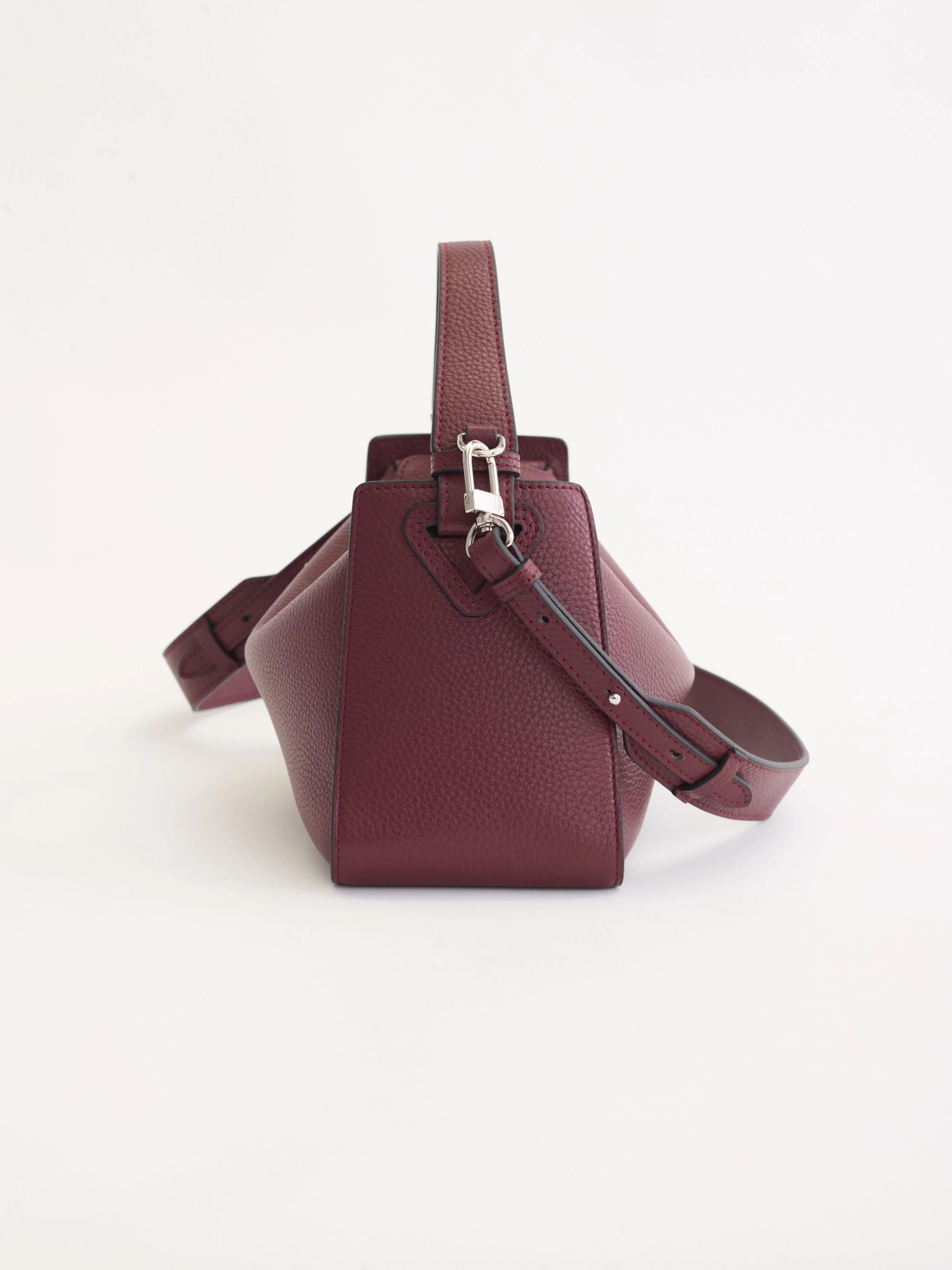 Clementine Bag: Burgundy Pebbled Leather - Image 3