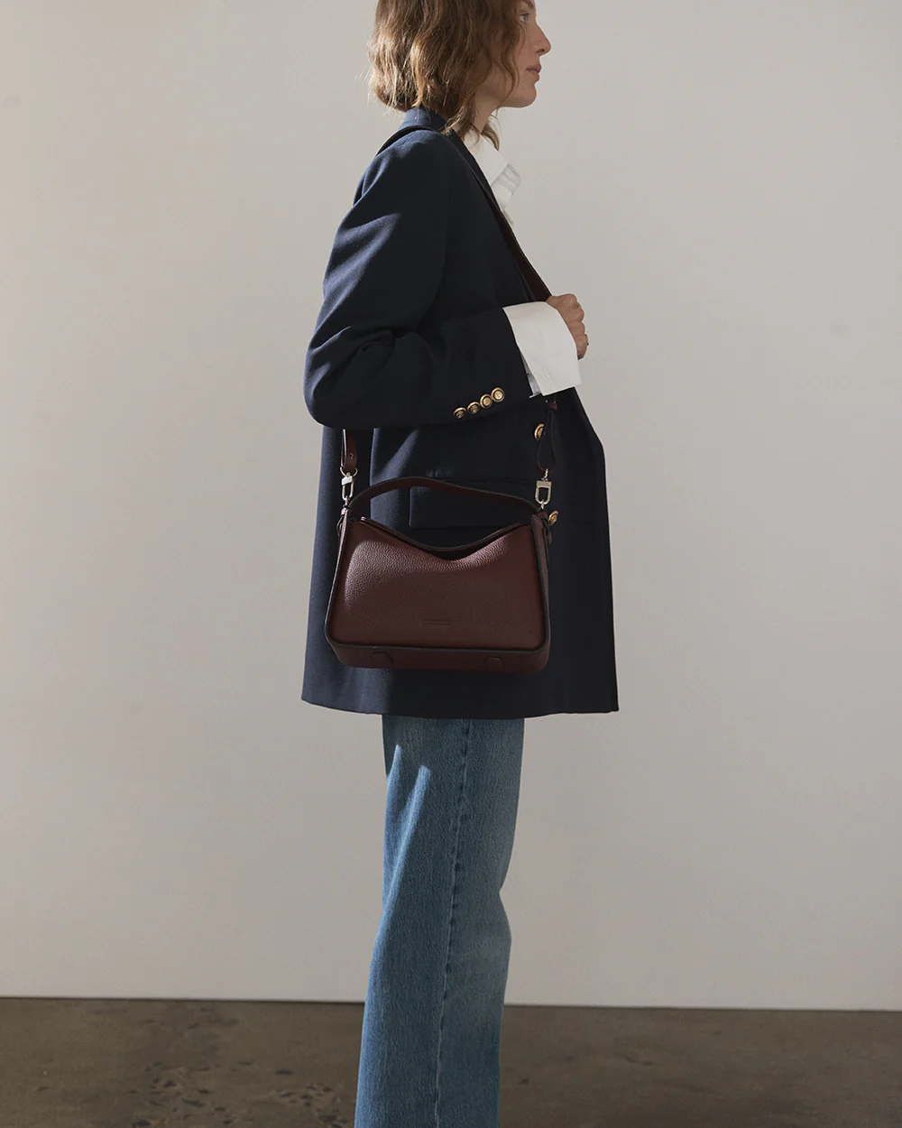Clementine Bag: Burgundy Pebbled Leather - Image 5