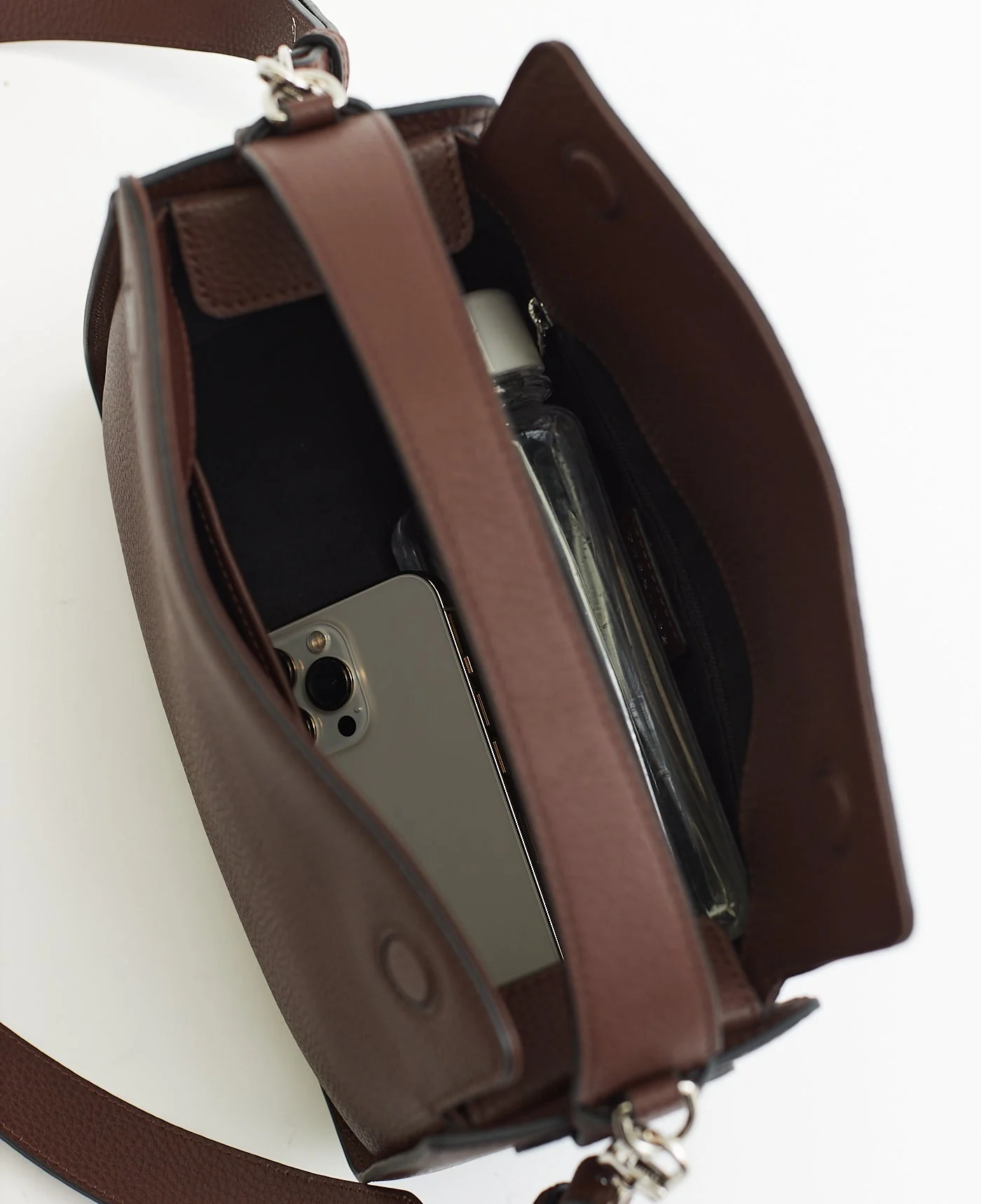 Clementine Bag: Coffee Pebbled Leather - Image 12