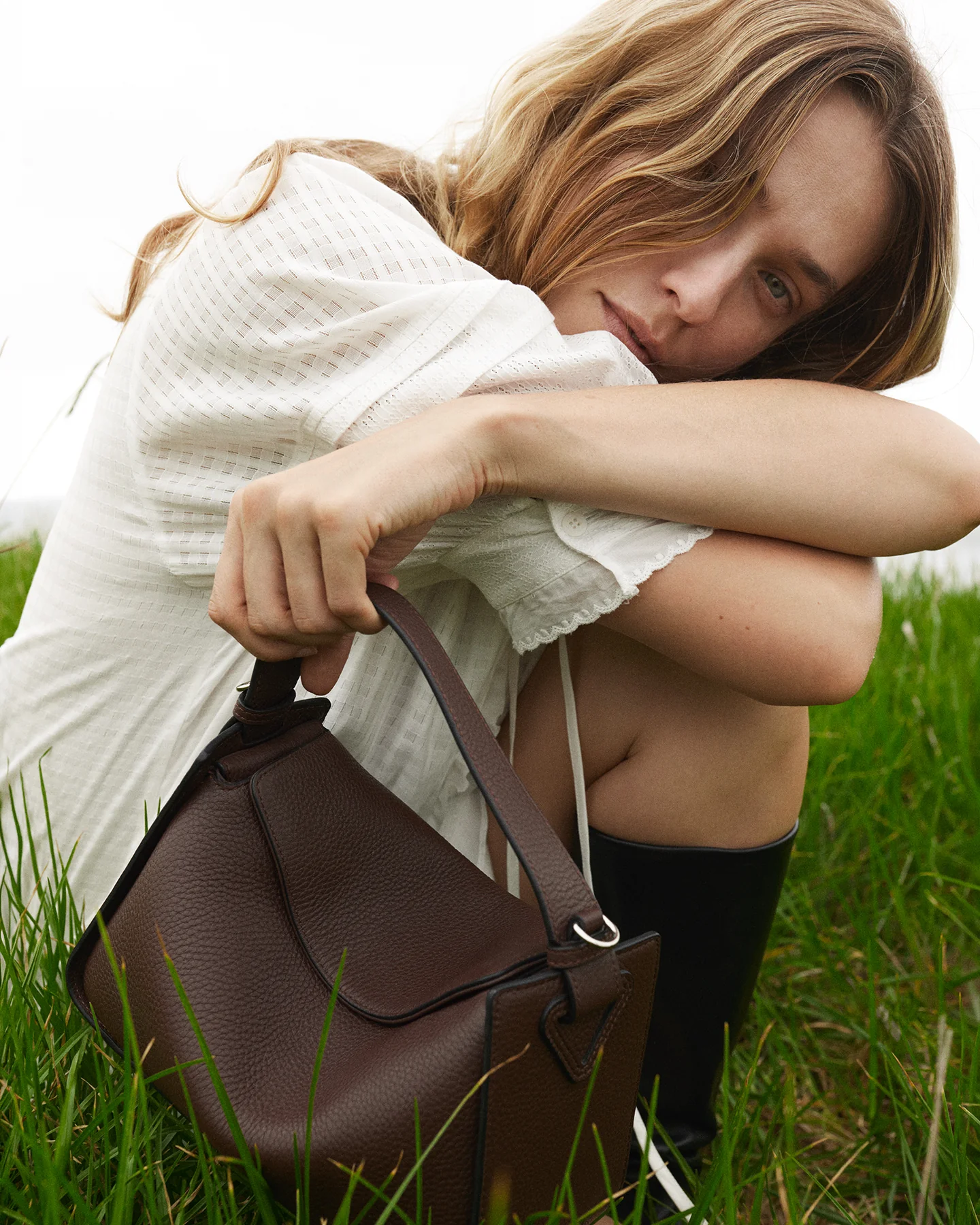 Clementine Bag: Coffee Pebbled Leather - Image 13
