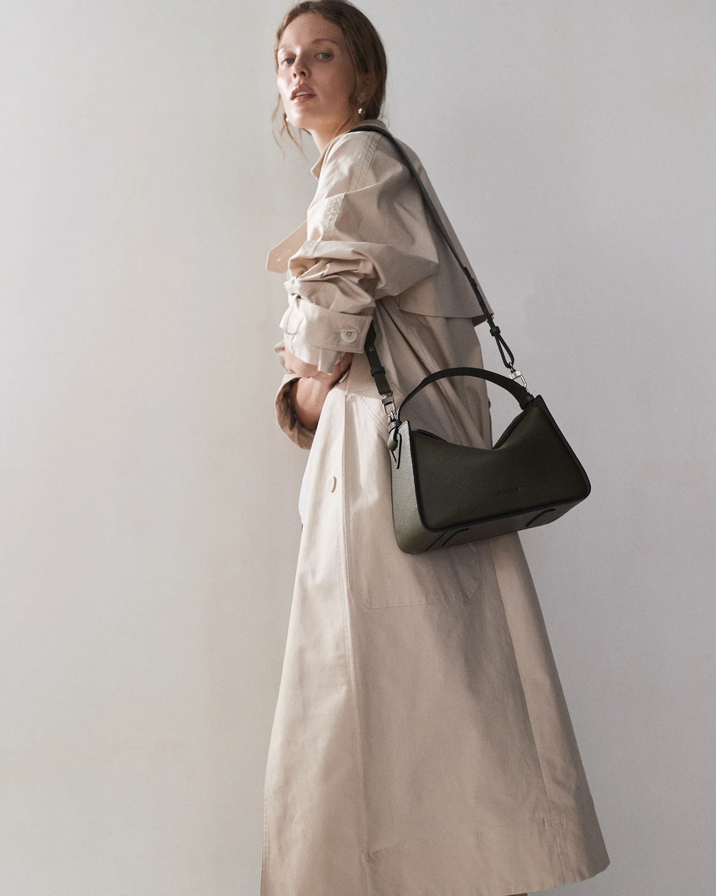 Clementine Bag: Olive Pebbled Leather - Image 8